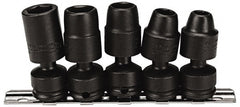 Proto - 5 Piece 3/8" Drive Impact Socket Set - 6 Points, 3/8" to 5/8" Range, Inch Measurement Standard - Exact Tooling
