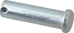 Made in USA - 5/8" Pin Diam, 2-1/4" OAL, Standard Clevis Pin - 5/32" Hole, 2-3/32" Usable Length, Zinc-Plated Steel - Exact Tooling