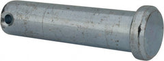 Made in USA - 5/8" Pin Diam, 2-1/2" OAL, Standard Clevis Pin - 5/32" Hole, 2-11/32" Usable Length, Zinc-Plated Steel - Exact Tooling