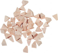 Raytech - 5 Lb/Cubic Ft Density, Plastic Carrier, Pyramid Shaped, Tumbling Media - Fine Cut for Fine Surface Finish, Wet Operation, 1/4" High x 1/4" Long Base - Exact Tooling