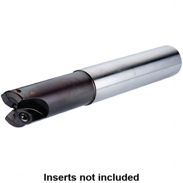 Kennametal - 3/4" Cut Diam, 0.04" Max Depth, 3/4" Shank Diam, Cylindrical Shank Indexable High-Feed Helical End Mill - Screw Holding Method, WP..05X3.. Insert, KF Toolholder, Through Coolant - Exact Tooling