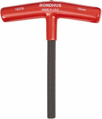 Bondhus - 10mm Hex, T-Handle Cushion Grip, Hex Key - 152mm OAL, Metric System of Measurement - Exact Tooling