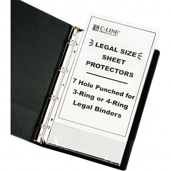 C-LINE - 50 Piece Clear Sheet Protectors-Ring Binder - 14" High x 8-1/2" Wide - Exact Tooling