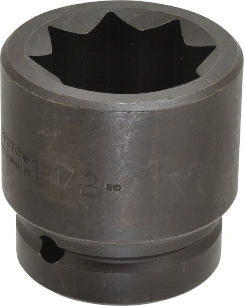 Proto - 1" Drive 1-1/2" Impact Socket - 8 Points, 2-13/16" OAL - Exact Tooling