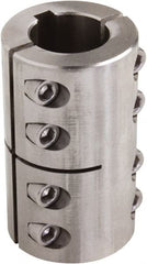 Climax Metal Products - 1-1/2" Inside x 2-5/8" Outside Diam, Two Piece Rigid Coupling with Keyway - 3-7/8" Long x 3/8" Keyway Width x 3/16" Keyway Depth - Exact Tooling