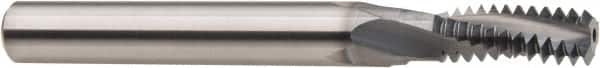 Niagara Cutter - 9/16-18 UN, 0.37" Cutting Diam, 4 Flute, Solid Carbide Helical Flute Thread Mill - Internal/External Thread, 7/8" LOC, 3-1/2" OAL, 3/8" Shank Diam - Exact Tooling