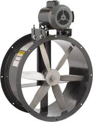 Americraft - 1-1/2 hp 24" TEFC Belt Drive Tube Axial Duct Fan - 8,200 CFM at 0 Static Pressure, 1,540 RPM, Three Phase - Exact Tooling