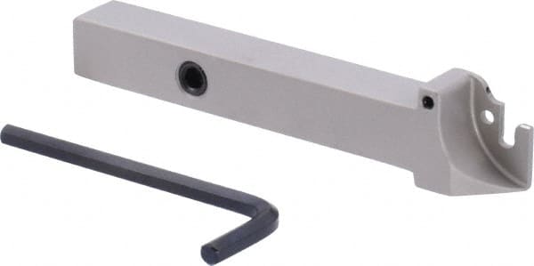 Iscar - External Thread, 0.63" Max Depth of Cut, 1.8mm Min Groove Width, 100mm OAL, Right Hand Indexable Grooving Cutoff Toolholder - 1/2" Shank Height x 1/2" Shank Width, TAG Insert Style, TGT Toolholder Style, Series Tang-Grip - Exact Tooling