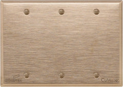 Cooper Wiring Devices - 3 Gang, 4-1/2 Inch Long, Standard Blank Wall Plate - Blank, Rose, Antimicrobial Copper - Exact Tooling