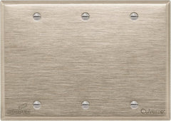 Cooper Wiring Devices - 3 Gang, 4-1/2 Inch Long, Standard Blank Wall Plate - Blank, White Bronze, Antimicrobial Copper - Exact Tooling