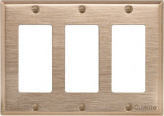 Cooper Wiring Devices - 3 Gang, 4-1/2 Inch Long, Standard Switch Plate - Decorator Switch, Rose, Antimicrobial Copper - Exact Tooling