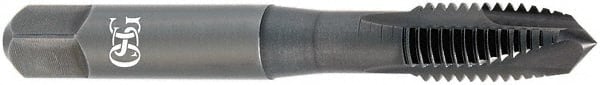 OSG - 5/8-18 UNF, 3 Flute, Oxide Finish, High Speed Steel Spiral Point Tap - Plug Chamfer, Right Hand Thread, 3-13/16" OAL, 1-13/16" Thread Length, 0.48" Shank Diam, 2B Class of Fit, Series 312NI - Exact Tooling