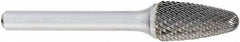 OSG - 1/2" Cut Diam, 1/4" Shank Diam, Tree with Radius Head Burr - Carbide, Radius End, 1" LOC, 6" OAL - Exact Tooling