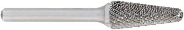 OSG - 9mm Cut Diam, 6mm Shank Diam, Cone Head Burr - Carbide, Radius End, 26mm LOC, 50mm OAL - Exact Tooling