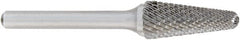 OSG - 3/8" Cut Diam, 1/4" Shank Diam, Taper Head Burr - Carbide, Radius End, 1-1/16" LOC, 6" OAL - Exact Tooling