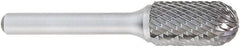 OSG - 3/8" Cut Diam, 1/4" Shank Diam, Cylinder with Radius Head Burr - Carbide, Radius End, 3/4" LOC, 6" OAL - Exact Tooling