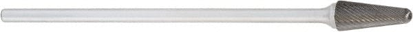 OSG - 12mm Cut Diam, 6mm Shank Diam, Cone Head Fluted Cut Burr - Carbide, Radius End, 28mm LOC, 152mm OAL - Exact Tooling