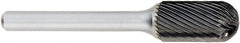 OSG - 9mm Cut Diam, 6mm Shank Diam, Tree with Radius Head Fluted Cut Burr - Carbide, Radius End, 19mm LOC, 50mm OAL - Exact Tooling