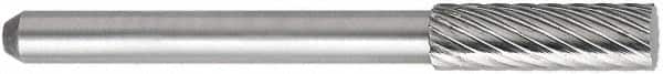 OSG - 5mm Cut Diam, 6mm Shank Diam, Cylinder Head Fluted Cut Burr - Carbide, Flat End, 9mm LOC, 50mm OAL - Exact Tooling