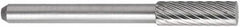 OSG - 5mm Cut Diam, 6mm Shank Diam, Oval Head Fluted Cut Burr - Carbide, Radius End, 12mm LOC, 50mm OAL - Exact Tooling