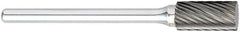 OSG - 6mm Cut Diam, 6mm Shank Diam, Cylinder with End Cut Head Fluted Cut Burr - Carbide, End Cut End, 5mm LOC, 50mm OAL - Exact Tooling