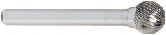 OSG - 6mm Cut Diam, 6mm Shank Diam, Ball Head Fluted Cut Burr - Carbide, 50mm OAL - Exact Tooling