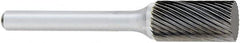 OSG - 5/16" Cut Diam, 1/4" Shank Diam, Cylinder Head Fluted Cut Burr - Carbide, Flat End, 3/4" LOC, 2" OAL - Exact Tooling