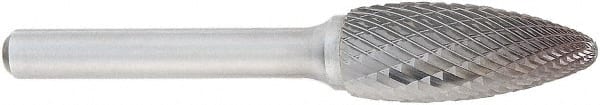 OSG - 6mm Cut Diam, 6mm Shank Diam, Inverted Cone Head Burr - Carbide, Flat End, 8mm LOC, 50mm OAL - Exact Tooling