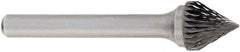 OSG - 5/8" Cut Diam, 1/4" Shank Diam, Cone Head Burr - Carbide, Point End, 2" OAL - Exact Tooling