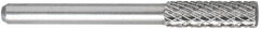 OSG - 5mm Cut Diam, 6mm Shank Diam, Cylinder with Radius Head Burr - Carbide, Radius End, 6mm LOC, 50mm OAL - Exact Tooling