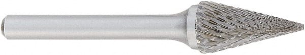 OSG - 6mm Cut Diam, 6mm Shank Diam, Oval Head Burr - Carbide, Radius End, 9mm LOC, 50mm OAL - Exact Tooling