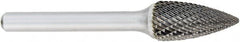 OSG - 8mm Cut Diam, 6mm Shank Diam, Tree Head Burr - Carbide, Point End, 19mm LOC, 50mm OAL - Exact Tooling
