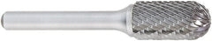 OSG - 9mm Cut Diam, 6mm Shank Diam, Cylinder with Radius Head Burr - Carbide, Radius End, 19mm LOC, 50mm OAL - Exact Tooling