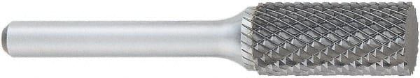 OSG - 1/2" Cut Diam, 1/4" Shank Diam, Cylinder Head Burr - Carbide, Flat End, 1/2" LOC, 2" OAL - Exact Tooling