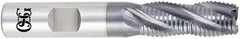 OSG - 1/2" Diam, 1/2" LOC, 3 Flute Cobalt Roughing Square End Mill - TiCN Finish, 2-1/2" OAL, 1/2" Shank Diam, Single End, Centercutting - Exact Tooling