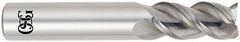 OSG - 5/16", 13/16" LOC, 5/16" Shank Diam, 2-1/2" OAL, 3 Flute, Solid Carbide Square End Mill - Single End, Uncoated, Spiral Flute, 45° Helix, Centercutting, Right Hand Cut, Right Hand Flute, Series 445 - Exact Tooling