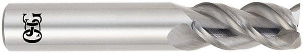 OSG - 1", 1-1/2" LOC, 1" Shank Diam, 4" OAL, 3 Flute, Solid Carbide Square End Mill - Single End, Uncoated, Spiral Flute, 45° Helix, Centercutting, Right Hand Cut, Right Hand Flute, Series 445 - Exact Tooling