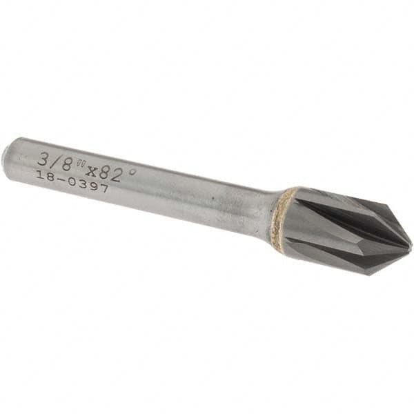 OSG - 3/8" Head Diam, 1/4" Shank Diam, Multi Flute 82° Solid Carbide Countersink - Exact Tooling