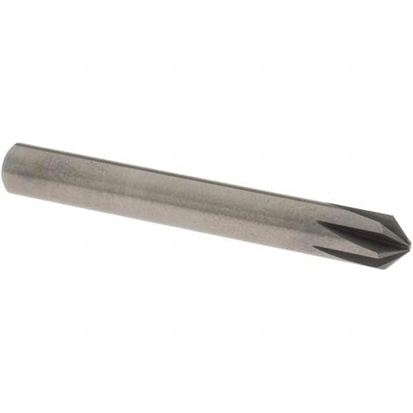 OSG - 1/4" Head Diam, 1/4" Shank Diam, Multi Flute 90° Solid Carbide Countersink - Exact Tooling
