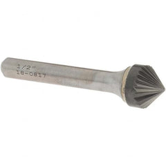 OSG - 1/2" Head Diam, 1/4" Shank Diam, 24 Flute 90° Solid Carbide Countersink - Exact Tooling