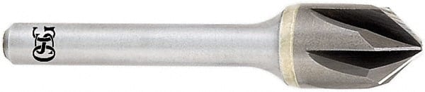 OSG - 3/4" Head Diam, 3/8" Shank Diam, Multi Flute 60° Solid Carbide Countersink - Exact Tooling