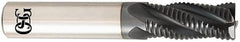 OSG - 5mm Diam, 15mm LOC, 4 Flute Solid Carbide Roughing Square End Mill - TiAlN Finish, 64mm OAL, 6mm Shank Diam, Single End, Centercutting, 30° Helix - Exact Tooling
