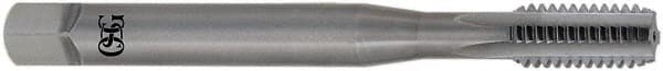 OSG - #12-24 UNC 2B 4 Flute Bright Finish Solid Carbide Straight Flute Machine Tap - Bottoming, Right Hand Thread, 2-3/8" OAL, 15/16" Thread Length, Oversize - Exact Tooling