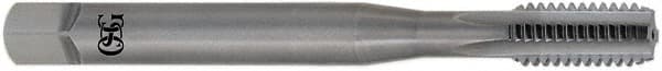 OSG - #10-24 UNC 2B 3 Flute Bright Finish Solid Carbide Straight Flute Machine Tap - Bottoming, Right Hand Thread, 70mm OAL, 7/8" Thread Length, Oversize - Exact Tooling
