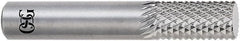 OSG - 3/32" Diam, 5/16" LOC, Drill Point End, Solid Carbide Diamond Pattern Router Bit - Right Hand Cut, 1-1/2" OAL, 1/8" Shank Diam, Use on Glass Reinforced Polyester, Graphite Composite Laminates, Kevlar, Phenolic Epoxy - Exact Tooling