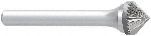 OSG - 6mm Cut Diam, 6mm Shank Diam, Cone Head Burr - Carbide, Point End, 90mm LOC, 50mm OAL - Exact Tooling
