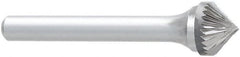 OSG - 6mm Cut Diam, 6mm Shank Diam, Cone Head Burr - Carbide, Point End, 90mm LOC, 50mm OAL - Exact Tooling