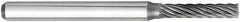 OSG - 3mm Cut Diam, 6mm Shank Diam, Cone Head Fluted Cut Burr - Carbide, Point End, 2.5mm LOC, 50mm OAL - Exact Tooling
