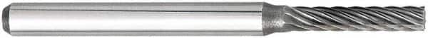 OSG - 1/8" Cut Diam, 1/8" Shank Diam, Cone Head Fluted Cut Burr - Carbide, Radius End, 7/16" LOC, 1-1/2" OAL - Exact Tooling