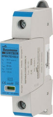 Cooper Bussmann - 1 Pole, 1 Phase, 10 kA Nominal Current, 90mm Long x 18mm Wide x 65mm Deep, Thermoplastic Hardwired Surge Protector - DIN Rail Mount, 100 VDC, 75 VAC, 100 VDC, 75 VAC Operating Voltage, 40 kA Surge Protection - Exact Tooling